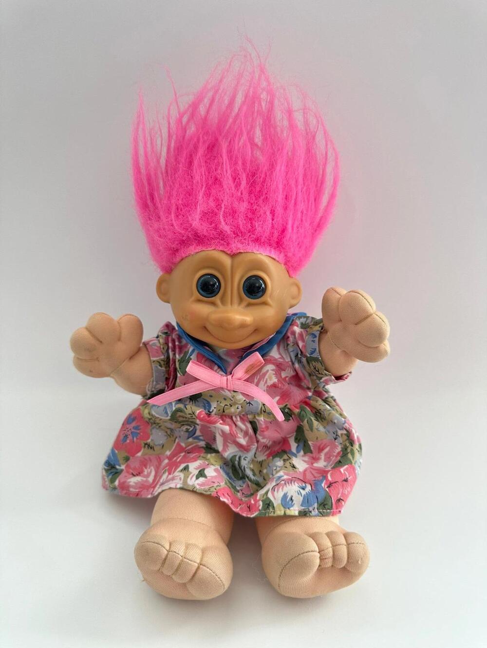 Cute Russ Troll with Pink Hair, Good Used Condition ~ 8 inch